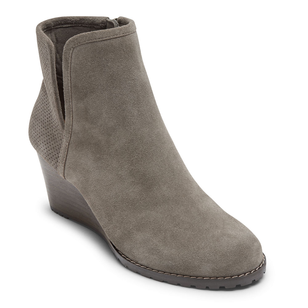 Rockport Boots Dame Grå - Hollis V-Cut - QGMJ27530